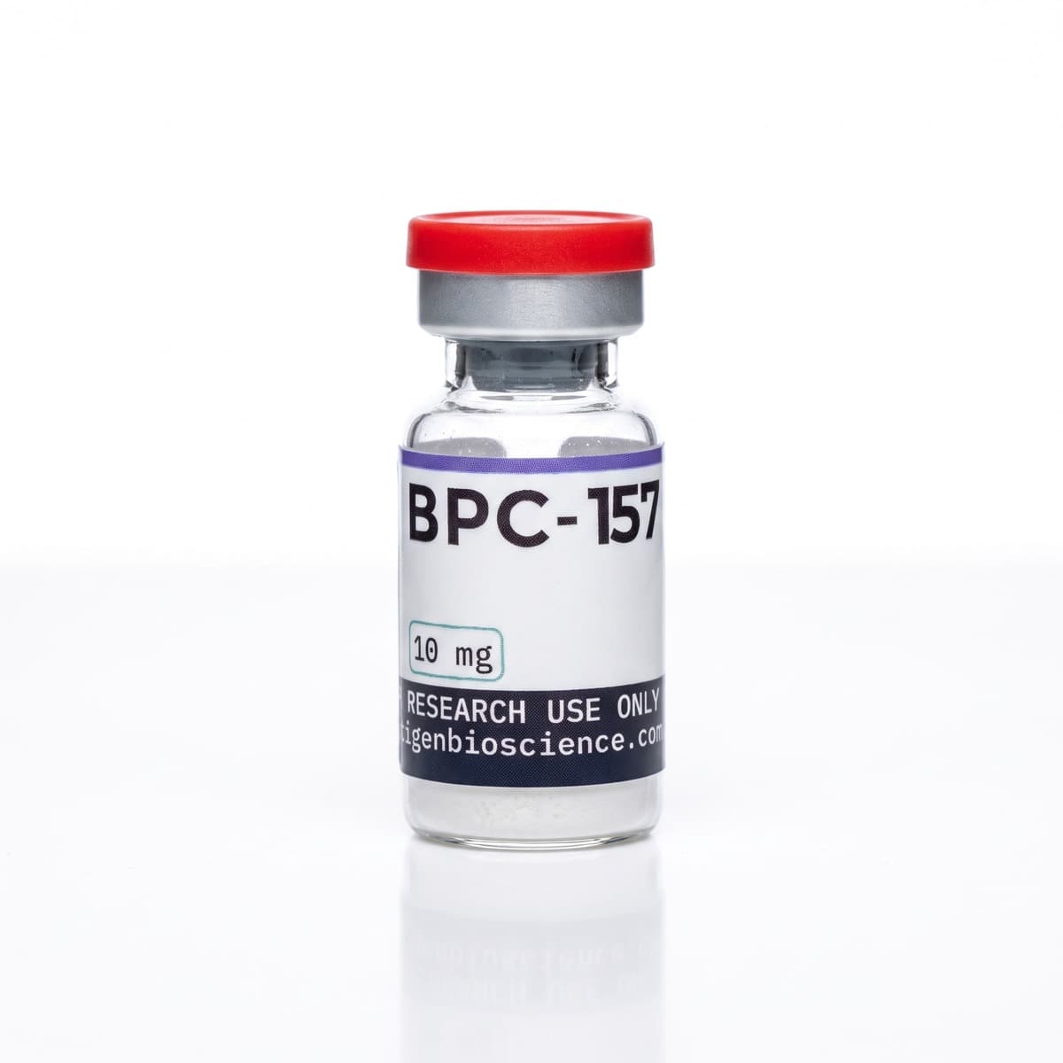 BPC-157 10 mg, 3 ml glass vial with Peptigen Bioscience label