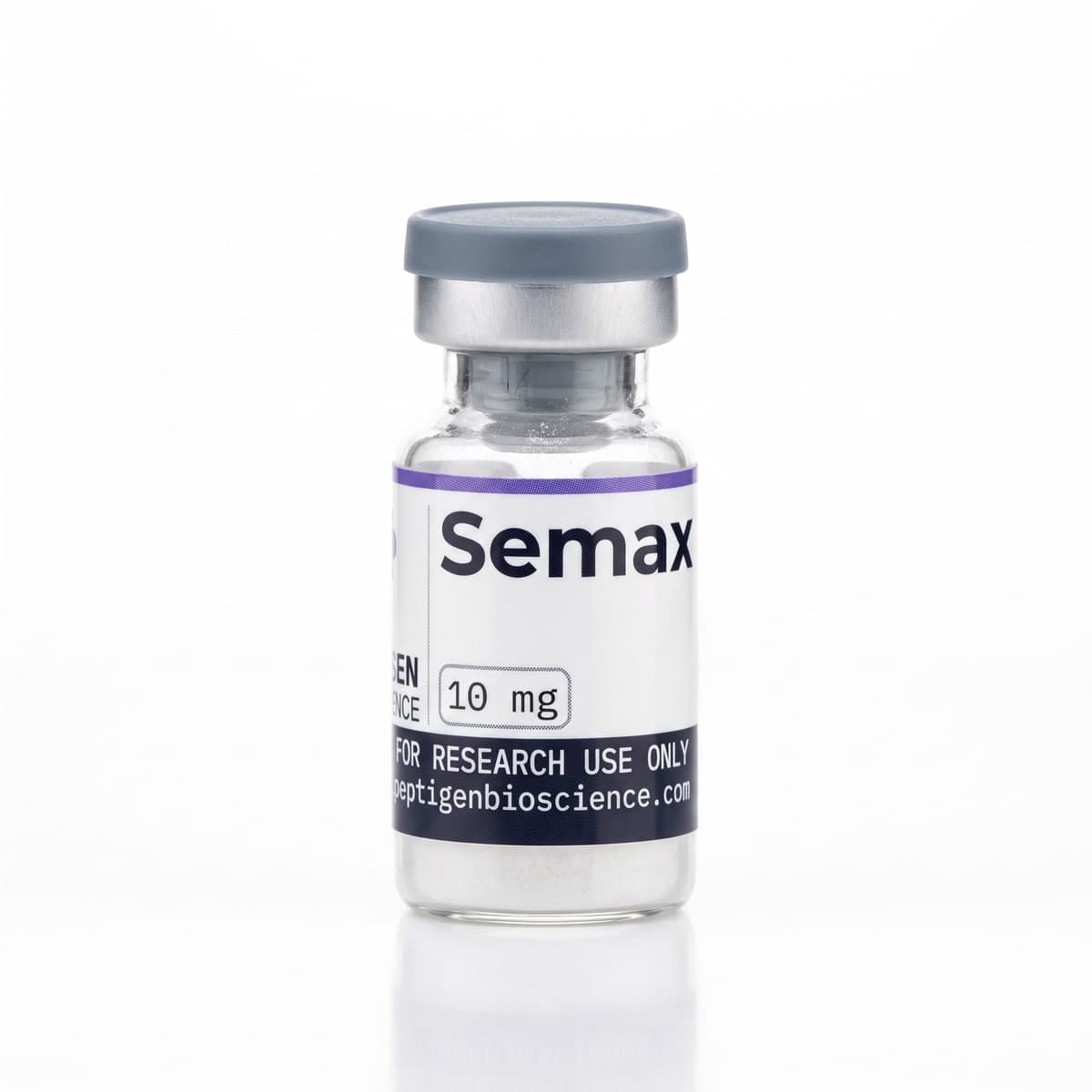Semax 10 mg, 3 ml glass vial with Peptigen Bioscience label